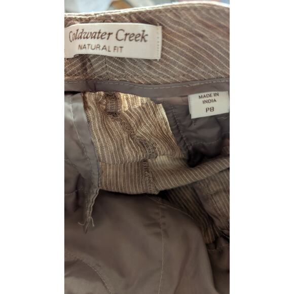 Coldwater Creek Womens Natural Fit Striped Linen Bootcut Pants Sz 8P Taupe - Picture 7 of 7